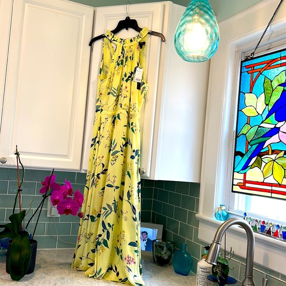 Banana Republic Floral Soft Satin Midi Dress New With Tags Size 4 - Picture 2 of 10